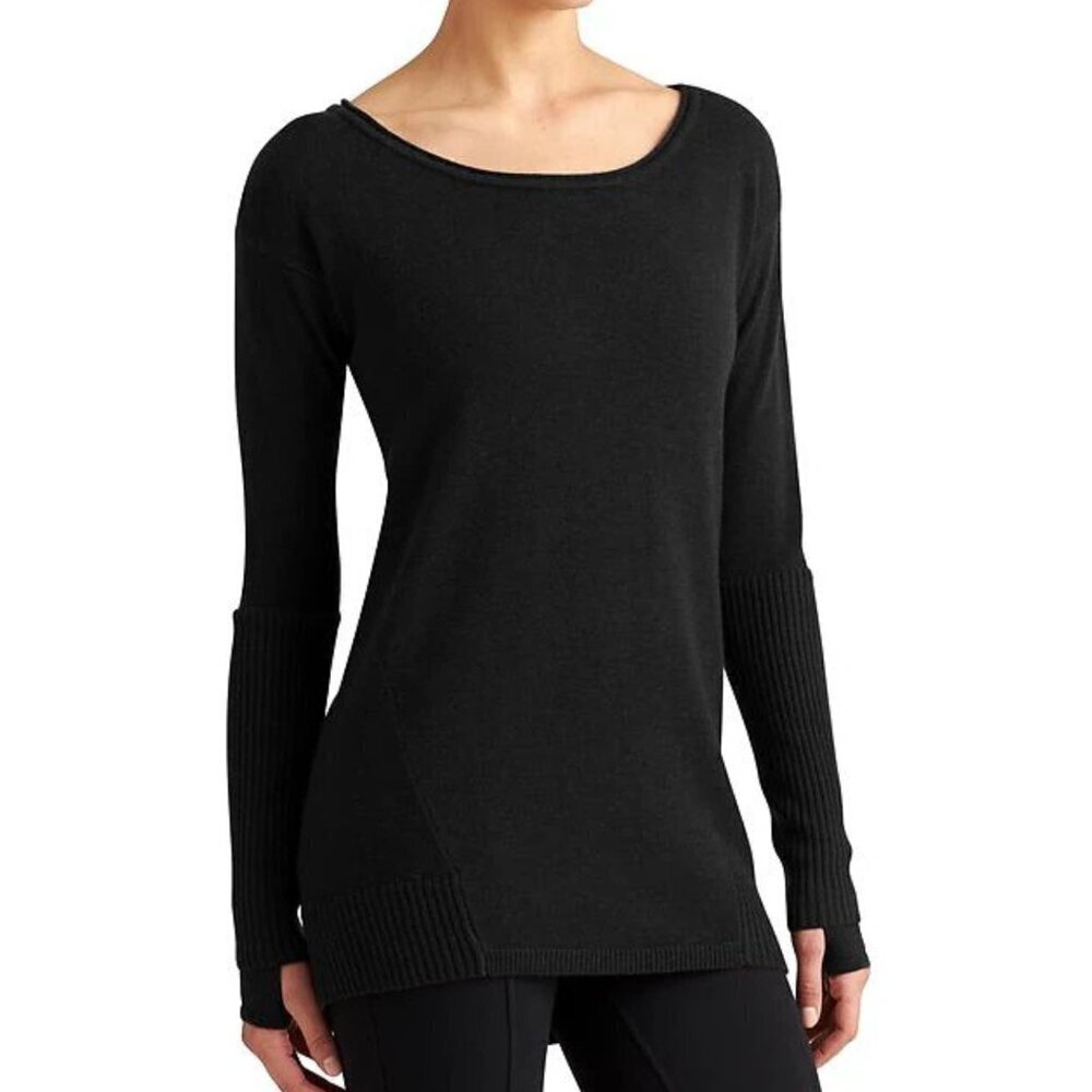 New! Athleta Black Merino NOPA Scoop Neck Sweater NWT - 35564